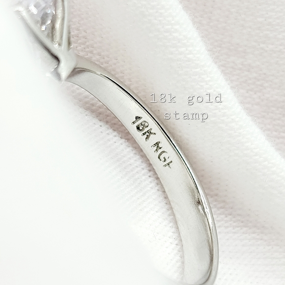 1.5ct white sapphire simulated in 18K white gold over sterling silver - Picture 6 of 7